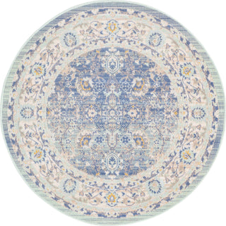 Unique Loom Whitney T-WHIT3 French Blue Area Rug Round Top-down Image