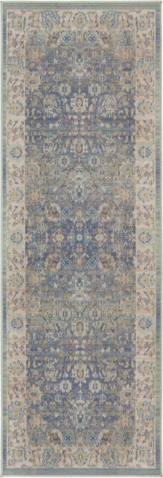 Unique Loom Whitney T-WHIT3 French Blue Area Rug Runner Top-down Image