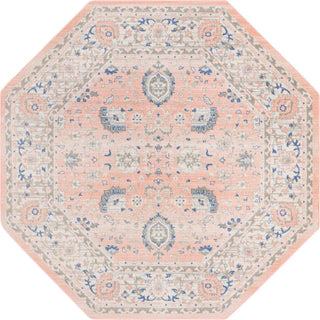 Unique Loom Whitney T-WHIT3 Powder Pink Area Rug Octagon Top-down Image