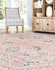 Unique Loom Whitney T-WHIT3 Powder Pink Area Rug Octagon Lifestyle Image Feature