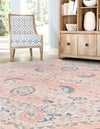 Unique Loom Whitney T-WHIT3 Powder Pink Area Rug Octagon Lifestyle Image Feature