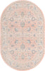 Unique Loom Whitney T-WHIT3 Powder Pink Area Rug Oval Top-down Image