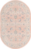 Unique Loom Whitney T-WHIT3 Powder Pink Area Rug Oval Top-down Image