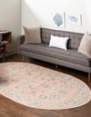 Unique Loom Whitney T-WHIT3 Powder Pink Area Rug Oval Lifestyle Image