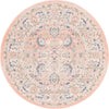 Unique Loom Whitney T-WHIT3 Powder Pink Area Rug Round Top-down Image