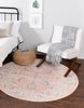 Unique Loom Whitney T-WHIT3 Powder Pink Area Rug Round Lifestyle Image