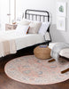 Unique Loom Whitney T-WHIT3 Powder Pink Area Rug Round Lifestyle Image