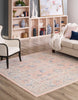 Unique Loom Whitney T-WHIT3 Powder Pink Area Rug Square Lifestyle Image