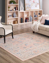 Unique Loom Whitney T-WHIT3 Powder Pink Area Rug Square Lifestyle Image
