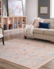 Unique Loom Whitney T-WHIT3 Powder Pink Area Rug Square Lifestyle Image