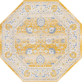 Unique Loom Whitney T-WHIT3 Tuscan Yellow Area Rug Octagon Top-down Image