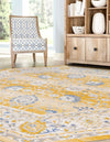 Unique Loom Whitney T-WHIT3 Tuscan Yellow Area Rug Octagon Lifestyle Image Feature