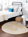 Unique Loom Whitney T-WHIT3 Tuscan Yellow Area Rug Round Lifestyle Image