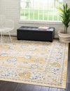 Unique Loom Whitney T-WHIT3 Tuscan Yellow Area Rug Square Lifestyle Image