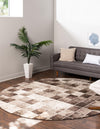 Unique Loom Wildlife T-8962a Light Brown Area Rug Round Lifestyle Image