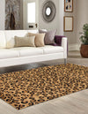 Unique Loom Wildlife T-G297A Light Brown Area Rug Rectangle Lifestyle Image