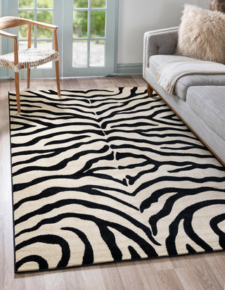 Unique Loom Wildlife T-G301A Cream Area Rug Rectangle Lifestyle Image Feature