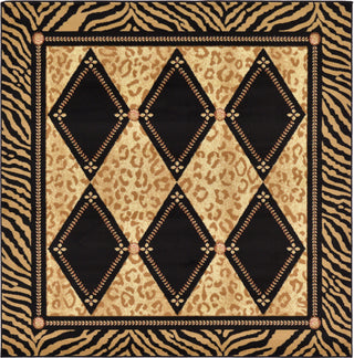 Unique Loom Wildlife T-G303A Light Brown Area Rug Square Lifestyle Image