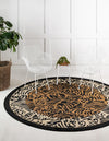 Unique Loom Wildlife T-G305A Light Brown Area Rug Round Lifestyle Image