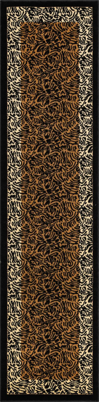 Unique Loom Wildlife T-G305A Light Brown Area Rug Runner Top-down Image