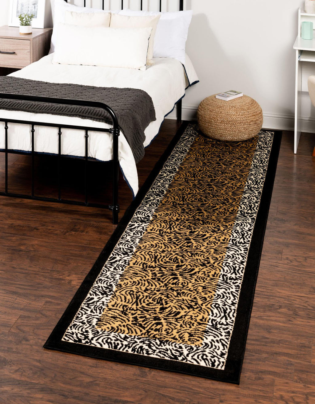 Unique Loom Wildlife T-G305A Light Brown Area Rug Room Scene Feature