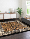 Unique Loom Wildlife T-G305A Light Brown Area Rug Square Lifestyle Image