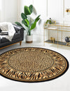 Unique Loom Wildlife T-G307A Light Brown Area Rug Round Lifestyle Image