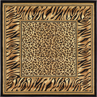 Unique Loom Wildlife T-G307A Light Brown Area Rug Square Lifestyle Image