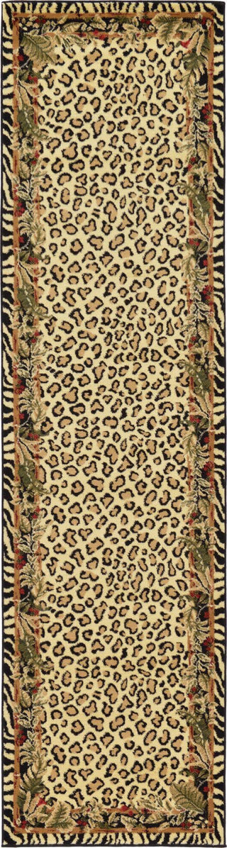 Unique Loom Wildlife T-G308A Cream Area Rug Runner Top-down Image