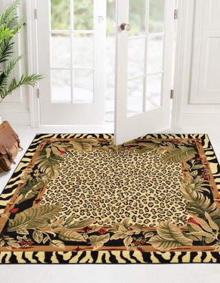 Unique Loom Wildlife T-G308A Cream Area Rug Square Lifestyle Image