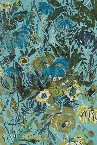 Loloi Wild Bloom WV-03 Aqua/Green Area Rug by Bari J Main Feature