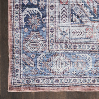 Nourison Brilliance Machine Washable WSB01 Blue/Multi Area Rug Detail Image