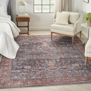 Nourison Brilliance Machine Washable WSB02 Navy/Brick Area Rug Room Image