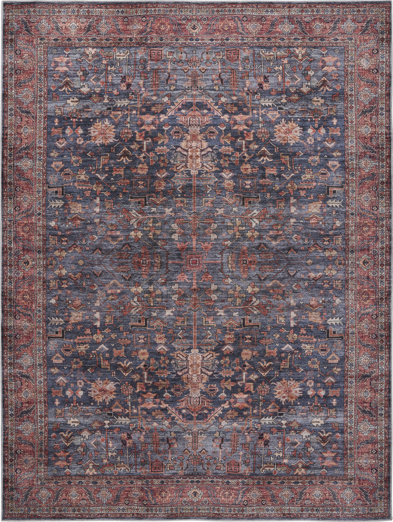 Nourison Brilliance Machine Washable WSB02 Navy/Brick Area Rug main image