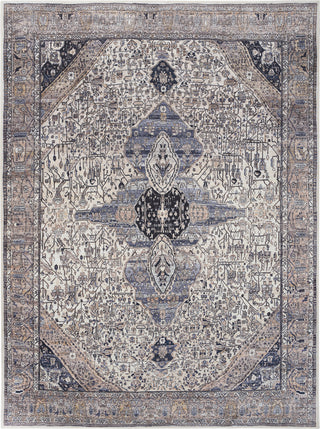 Nourison Brilliance Machine Washable WSB05 Ivory Blue Area Rug Room Image