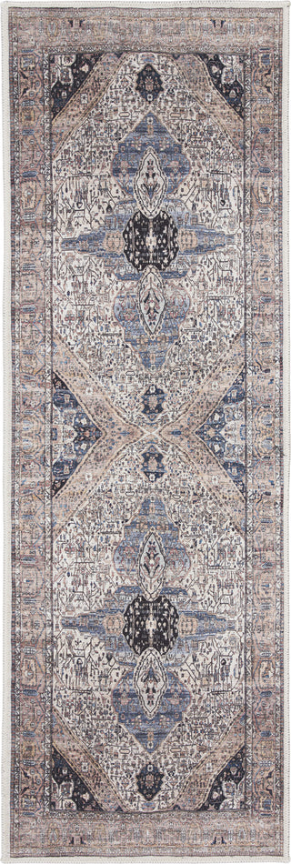 Nourison Brilliance Machine Washable WSB05 Ivory Blue Area Rug Main Image