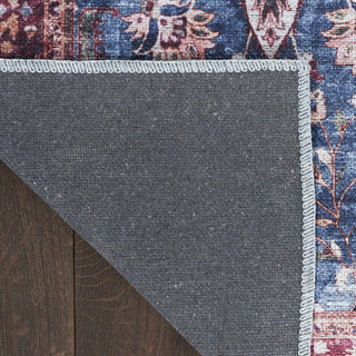 Nourison Brilliance Machine Washable WSB06 Blue/Brick Area Rug Room Image