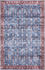 Nourison Brilliance Machine Washable WSB06 Blue/Brick Area Rug Detail Image