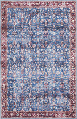 Nourison Brilliance Machine Washable WSB06 Blue/Brick Area Rug Detail Image