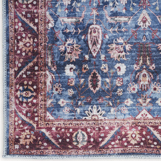 Nourison Brilliance Machine Washable WSB06 Blue/Brick Area Rug Room Image