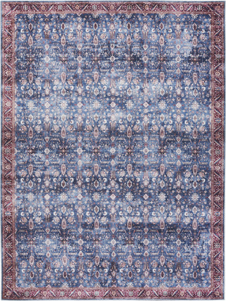 Nourison Brilliance Machine Washable WSB06 Blue/Brick Area Rug Room Image