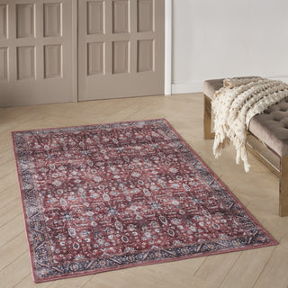 Nourison Brilliance Machine Washable WSB06 Brick/Ivory Area Rug Detail Image