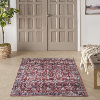 Nourison Brilliance Machine Washable WSB06 Brick/Ivory Area Rug Detail Image