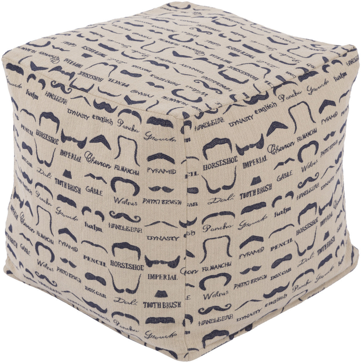 Surya Wax That Stache WSPF-004 Neutral Pouf by Mike Farrell