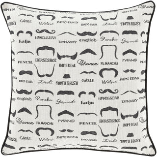 Surya Wax That Stache Mustache WTS-001 Pillow by Mike Farrell