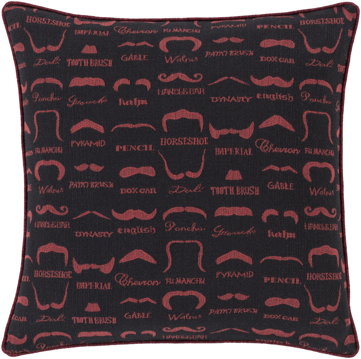 Surya Wax That Stache Mustache WTS-002 Pillow by Mike Farrell