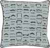 Surya Wax That Stache Mustache WTS-003 Pillow by Mike Farrell 18 X 18 X 4 Poly filled