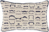 Surya Wax That Stache Mustache WTS-004 Pillow by Mike Farrell 13 X 19 X 4 Poly filled