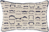 Surya Wax That Stache Mustache WTS-004 Pillow by Mike Farrell 13 X 19 X 4 Poly filled