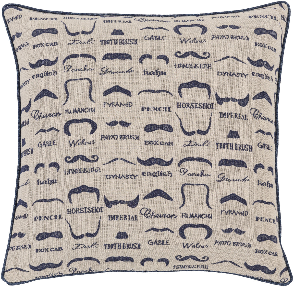 Surya Wax That Stache Mustache WTS-004 Pillow by Mike Farrell